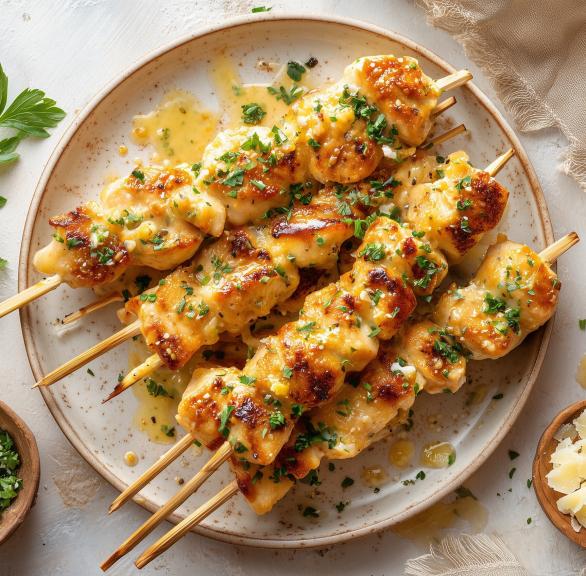 Knoblauch-Parmesan-Spieße