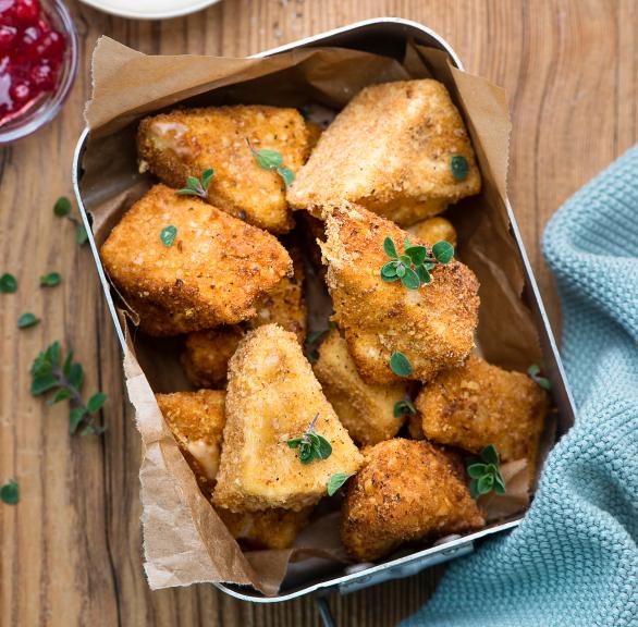 Camembertecken in Nusspanade