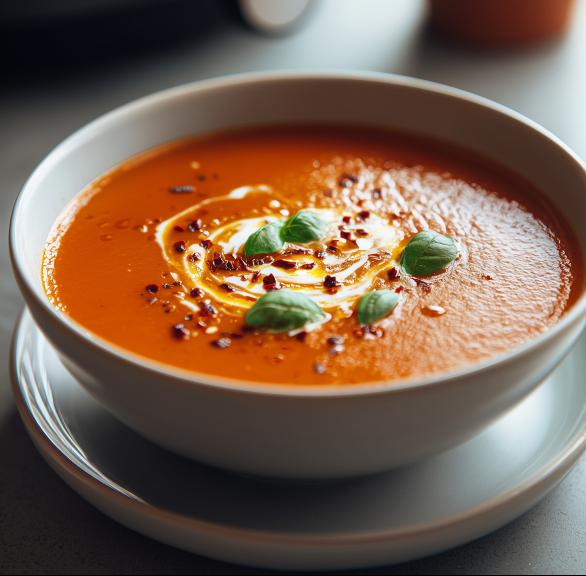 Scharfe Paprika-Tomaten-Suppe