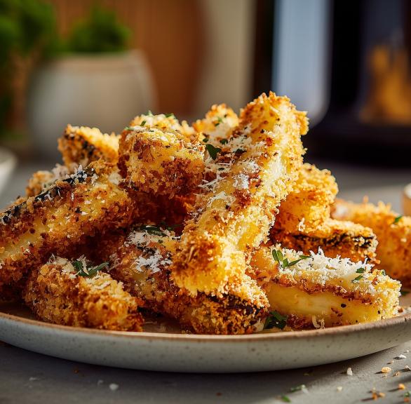 Knusprig panierte Aubergine mit Parmesan