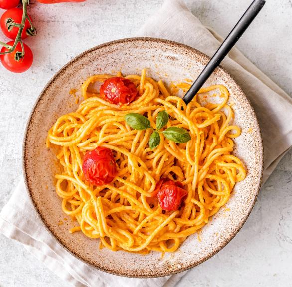 Roasted Paprika Pasta mit Feta