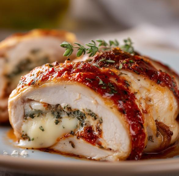 Hähnchen Cordon bleu gefüllt mit Mozzarella & Pesto