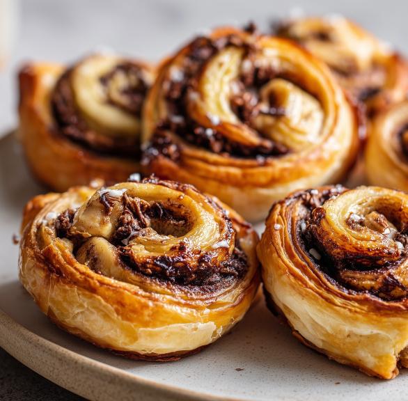 Nutella-Rollen mit Blätterteig