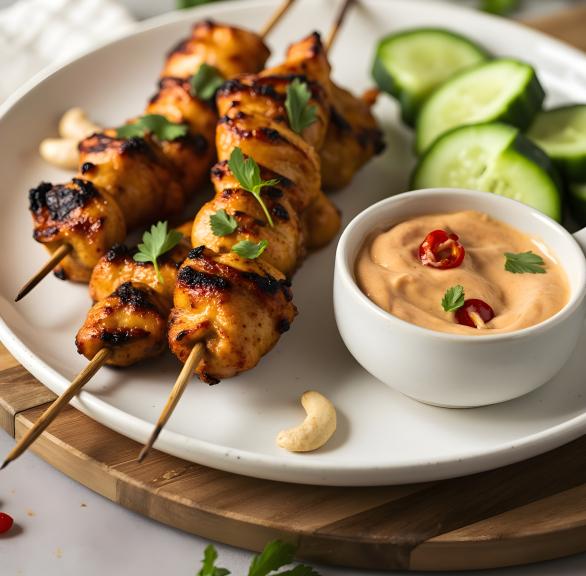 Würzige Hähnchen-Satay-Spieße