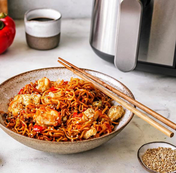 Bratnudeln mit Hähnchen