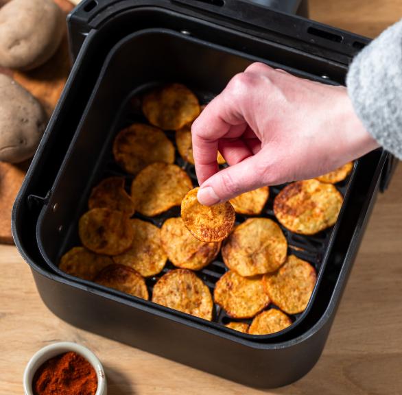 Gesunde Paprika-Kartoffelchips