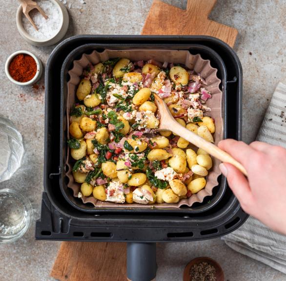 5-Zutaten-Gnocchi mit Feta und Schinken