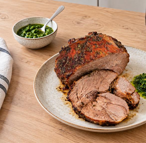 Roast Lamb with Mint Sauce