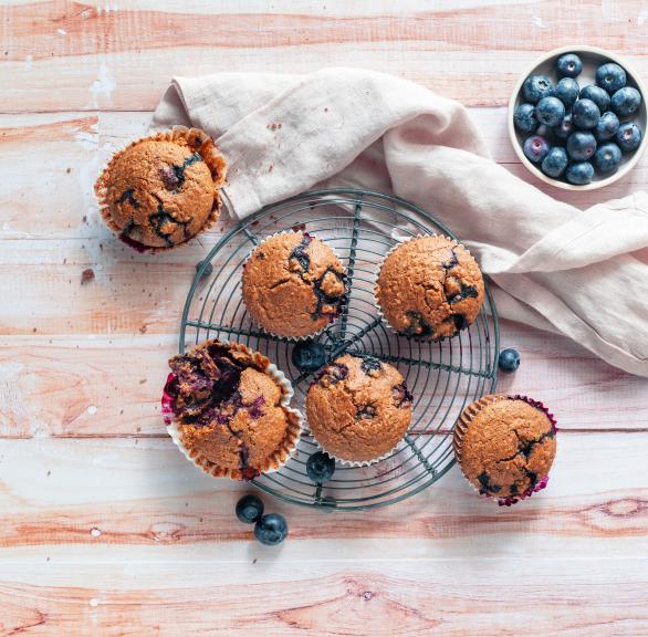 Vollkornmuffins mit Blaubeeren