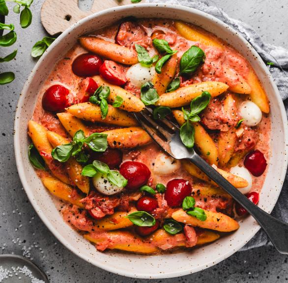 Schupfnudelpfanne Tomate-Mozzarella