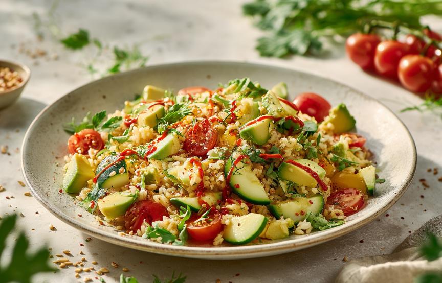 Crispy Reissalat mit Avocado