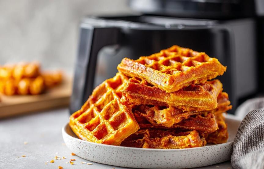 Waffeln aus dem Airfryer gestapelt 