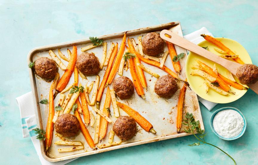 Frikadellen mit Rübengemüse