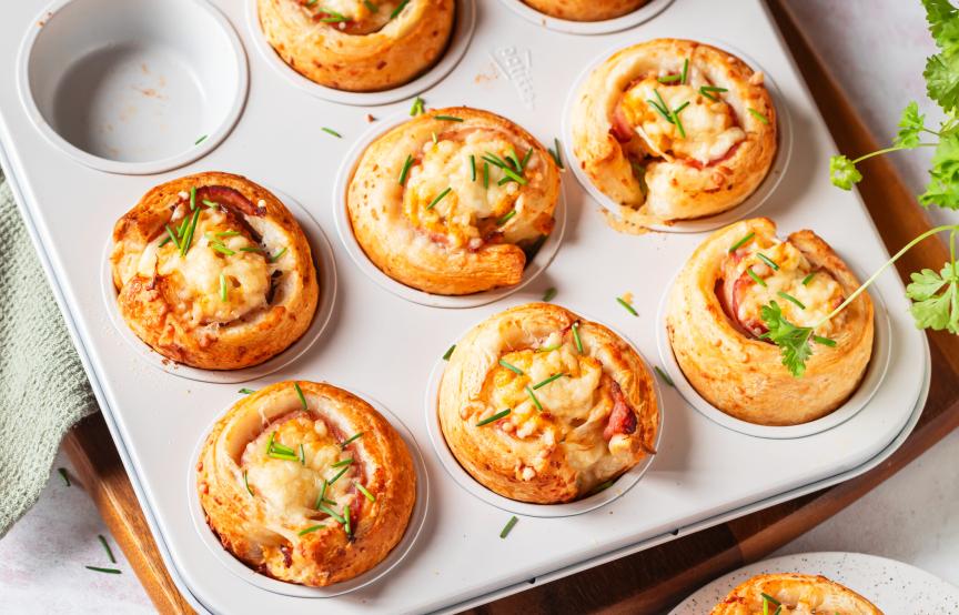 Croissant-Muffins mit Rührei-Füllung