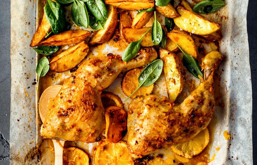 Orangenhähnchen mit Wedges