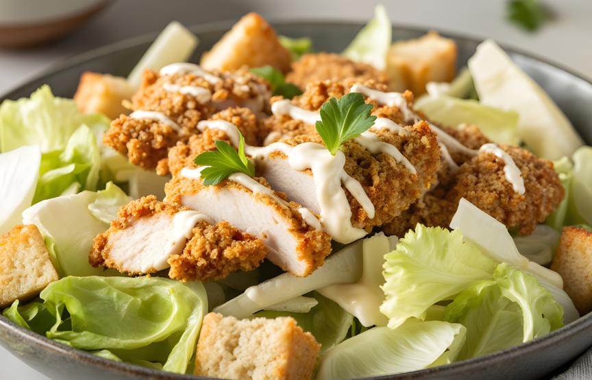 Airfryer Caesar Chicken Salat