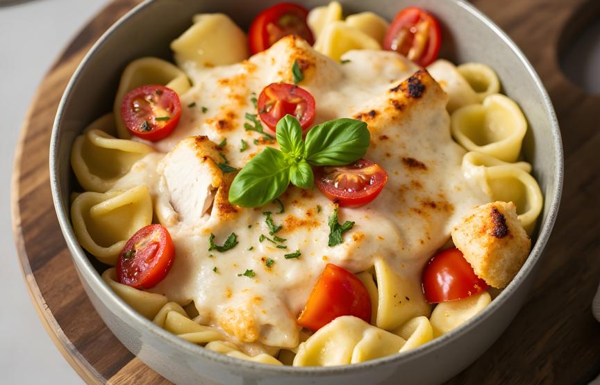 Käsenudeln mit Hähnchen