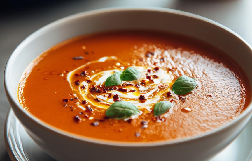 Scharfe Paprika-Tomaten-Suppe