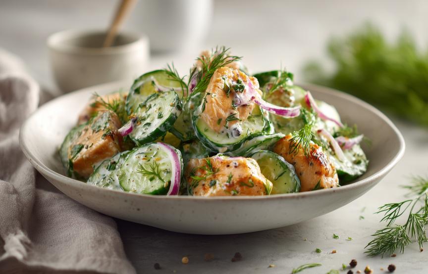 Zaziki-Hähnchen-Gurken-Salat