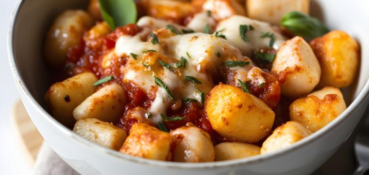 Schnelle Gnocchi mit Provolone und Mozzarella