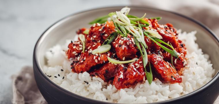 Gochujang Chicken mit Klebreis