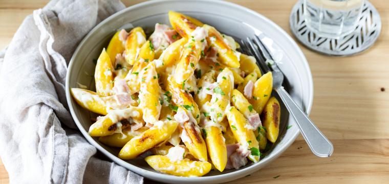 Schupfnudeln mit Schinken-Rahm-Soße