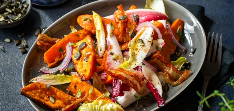 Lauwarmer Süßkartoffel-Chicorée-Salat Lauwarmer Süßkartoffel-Chicorée-Salat