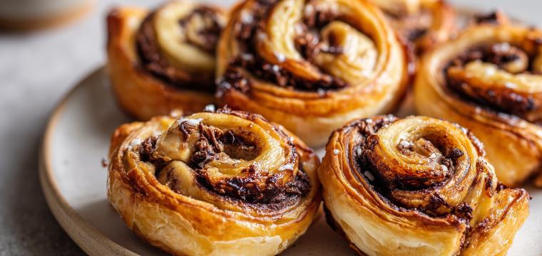 Nutella-Rollen mit Blätterteig