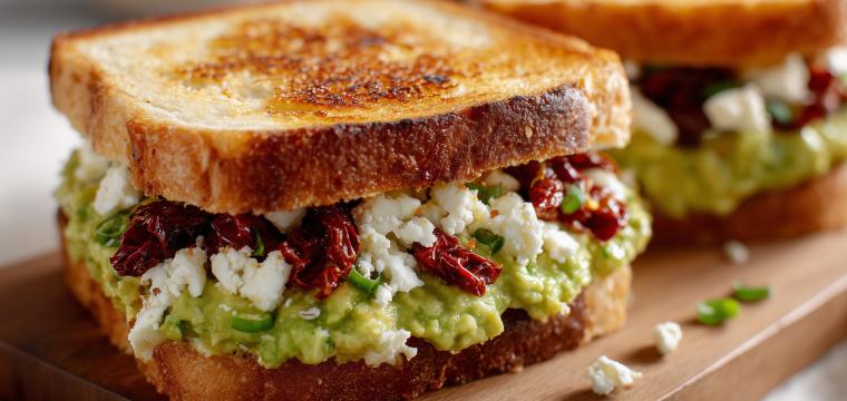 Sauerteig-Avocado-Feta-Toastie in 20 Minuten