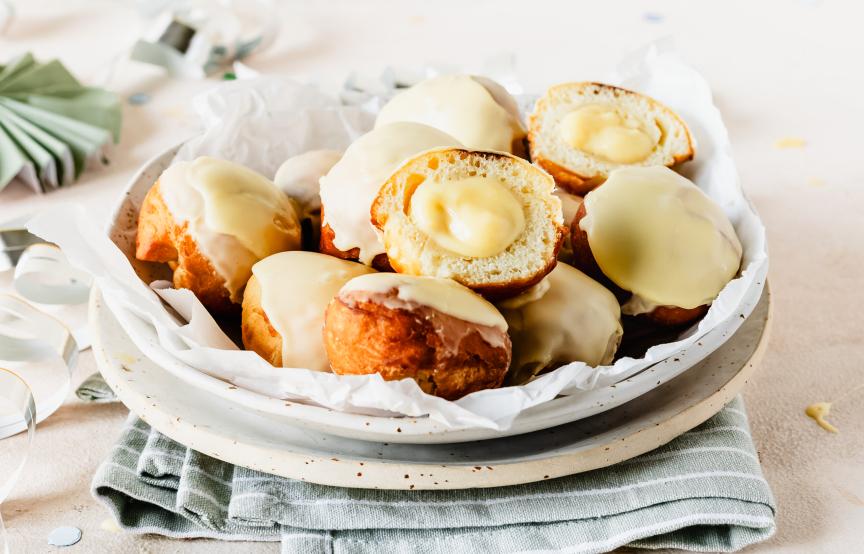 Mini-Berliner mit Eierlikör
