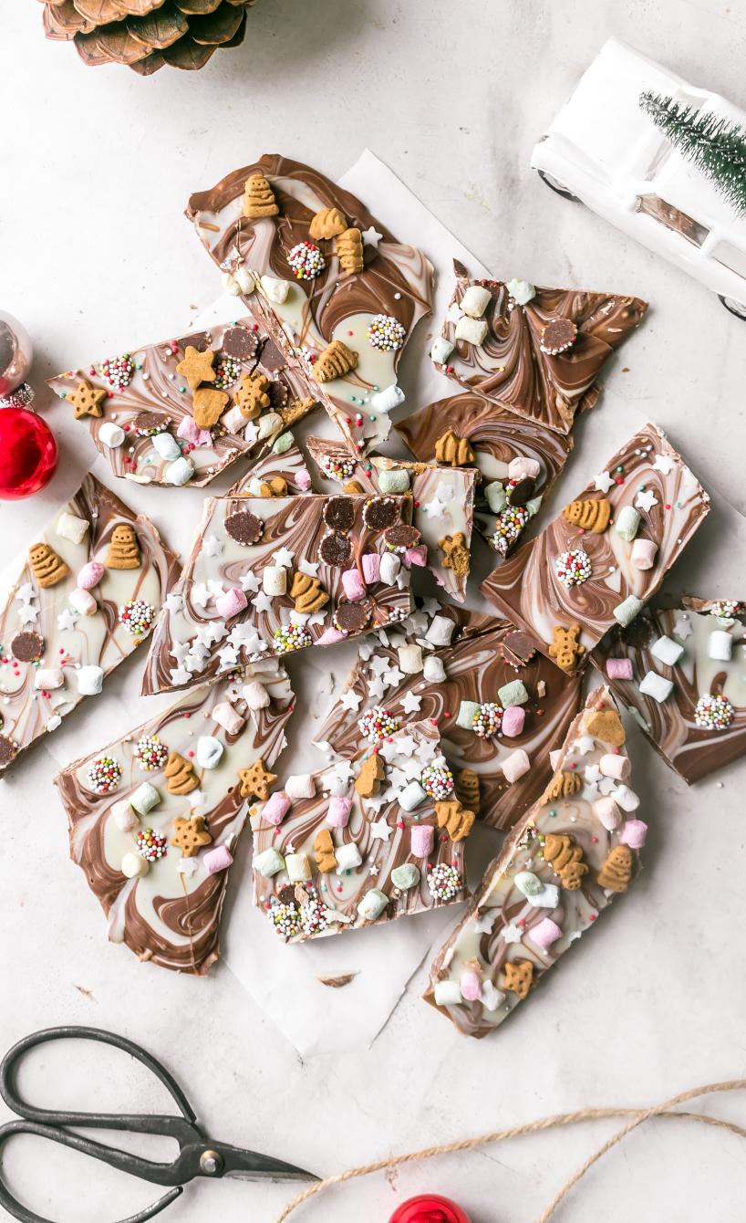 Weihnachtliche Bruchschokolade