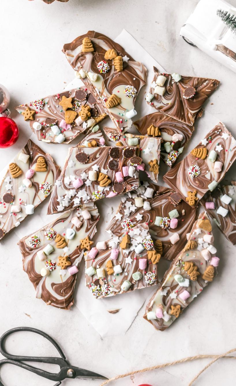 Weihnachtliche Bruchschokolade