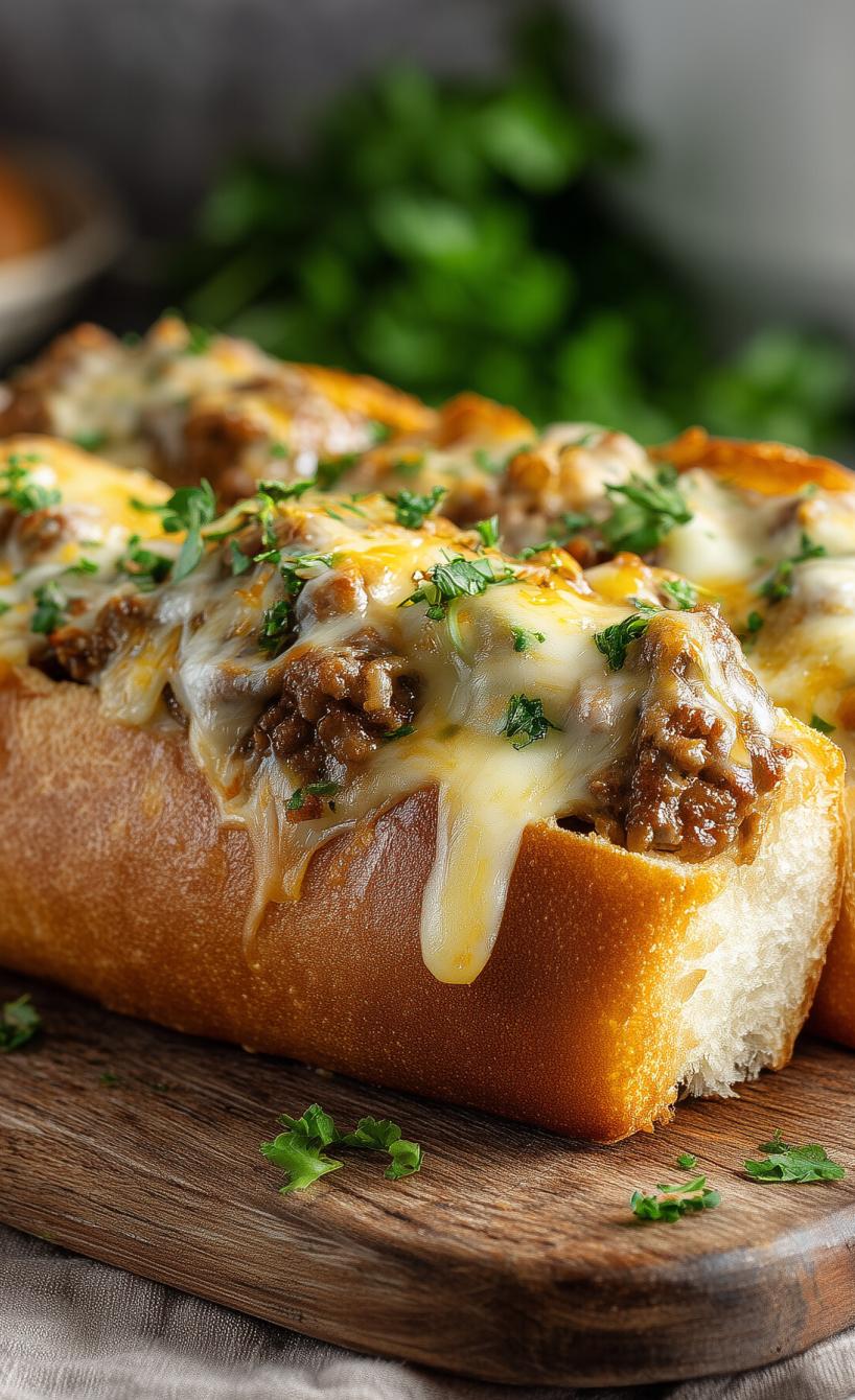 Krosses Hackfleisch-Baguette