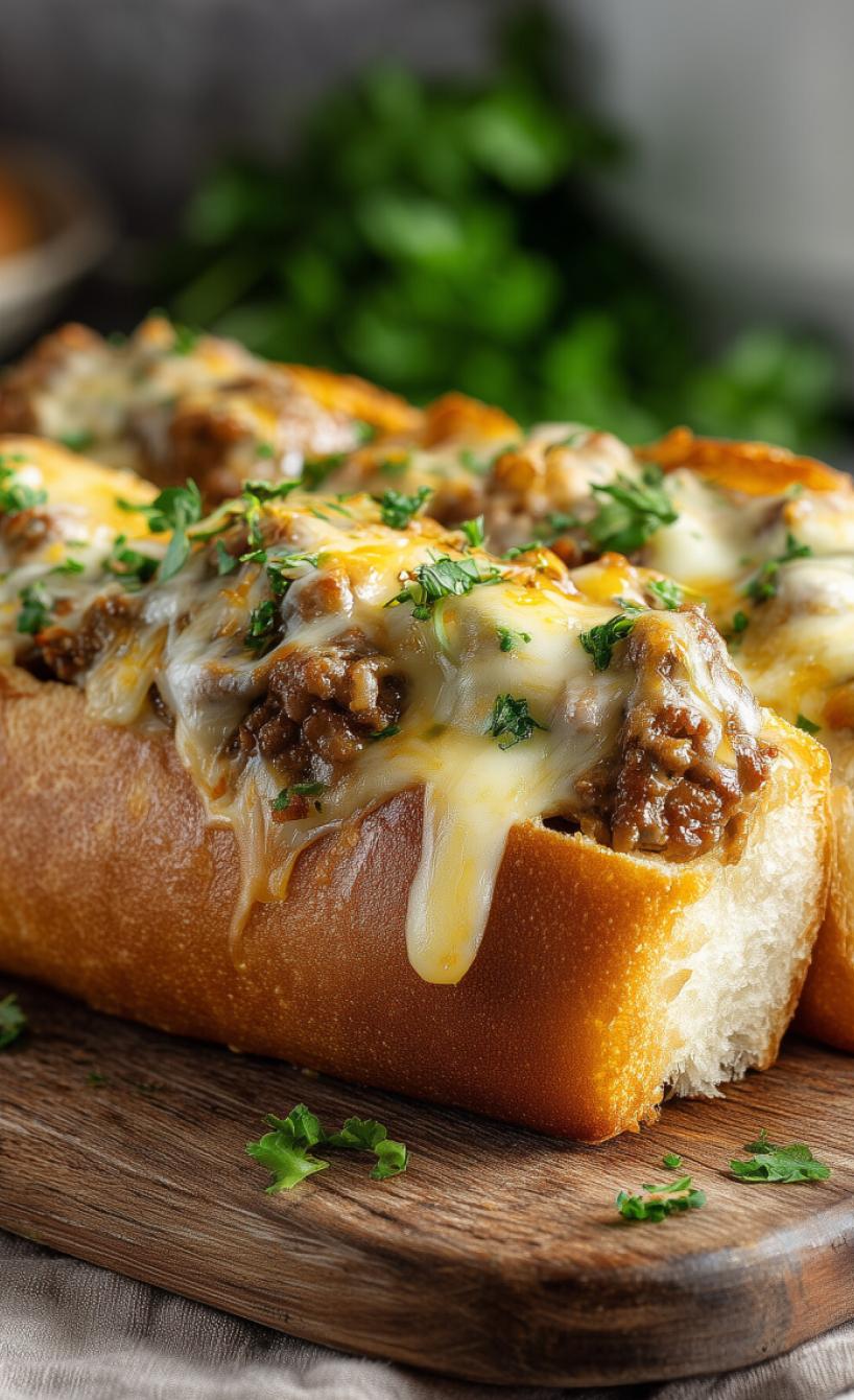 Krosses Hackfleisch-Baguette