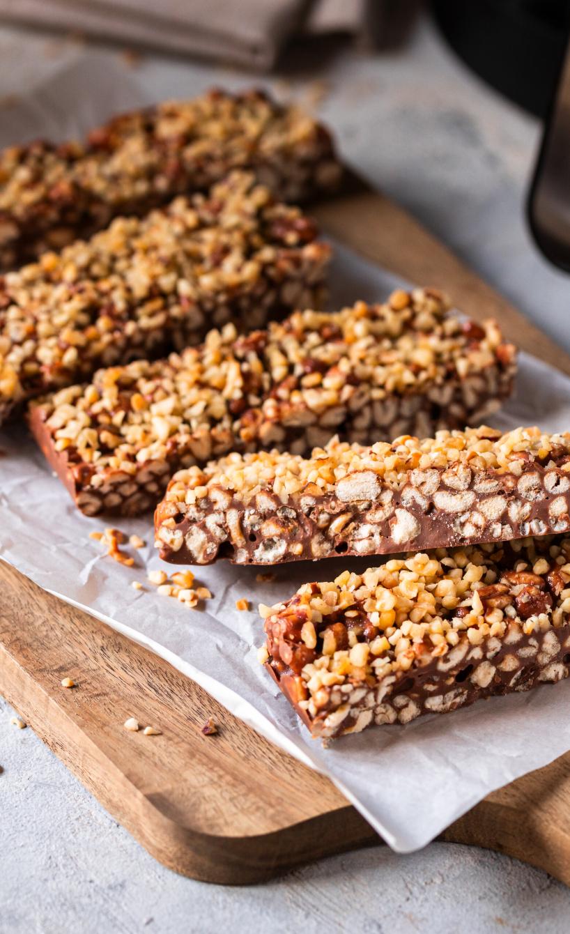 Knusprige Schoko-Nuss-Bars
