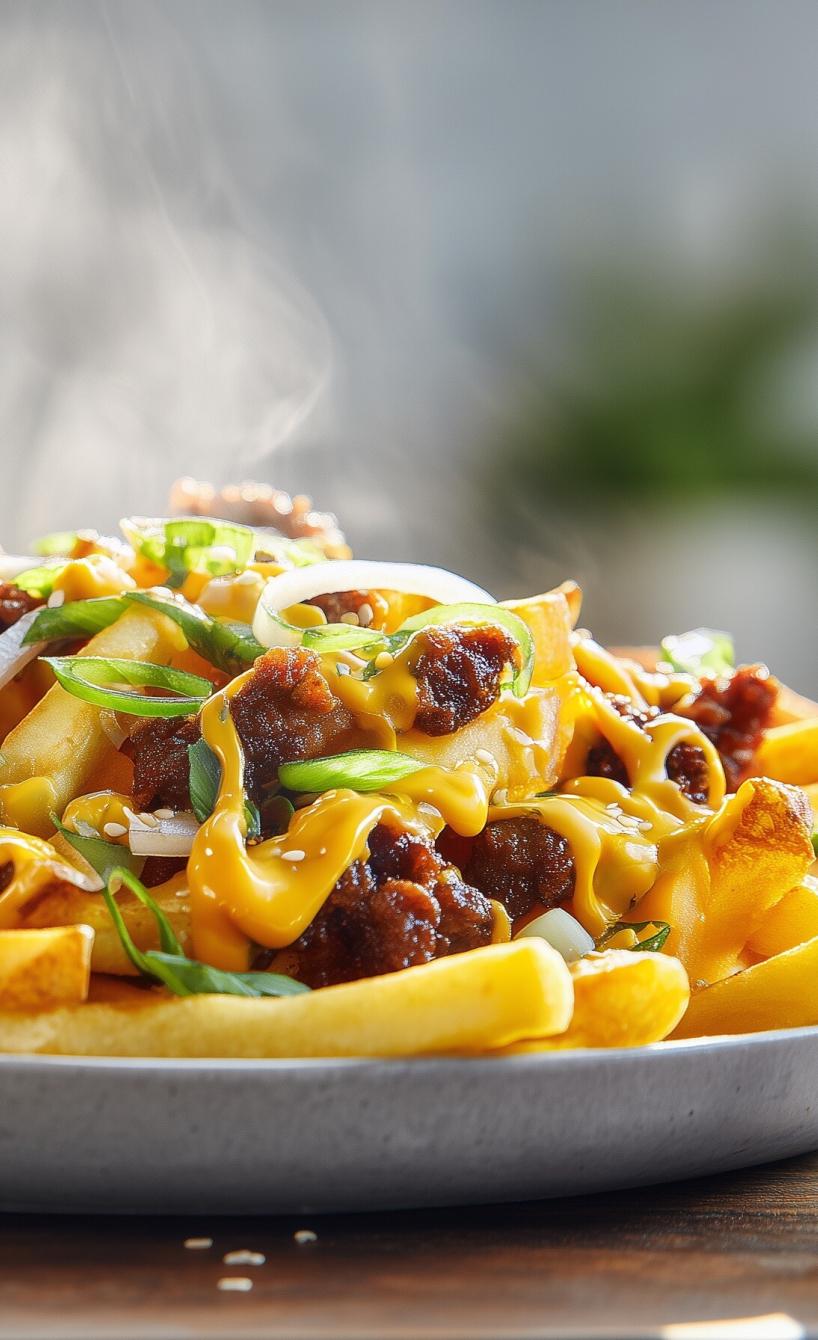 Einfache Cheeseburger-Pommes