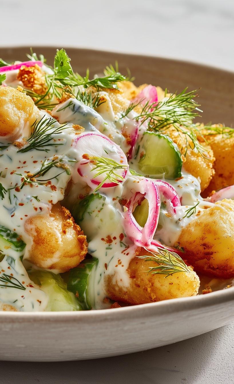 Knusprige Gnocchi-Salat mit Joghurt
