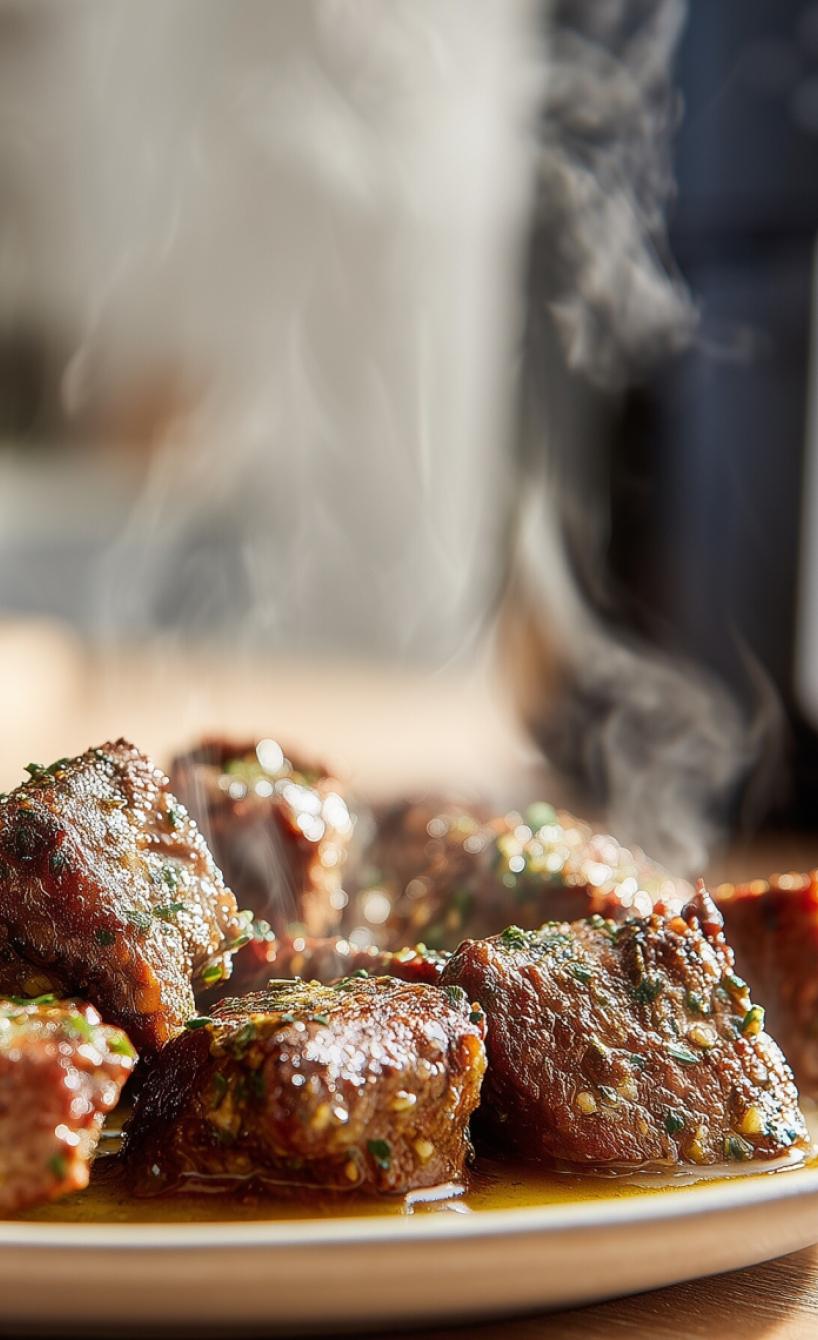Knoblauch-Steak aus dem Airfryer