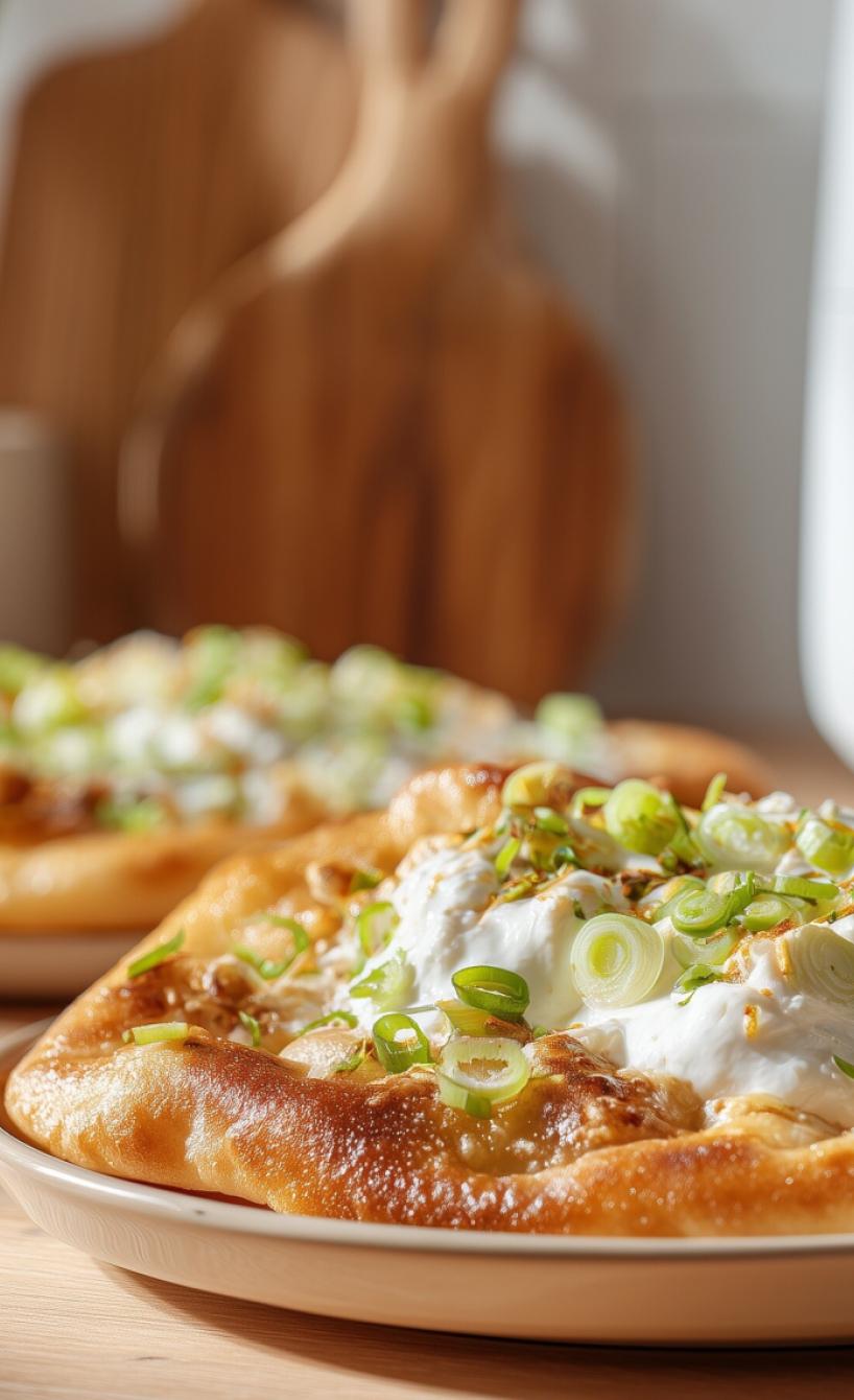 Lángos mit Schmand und Käse