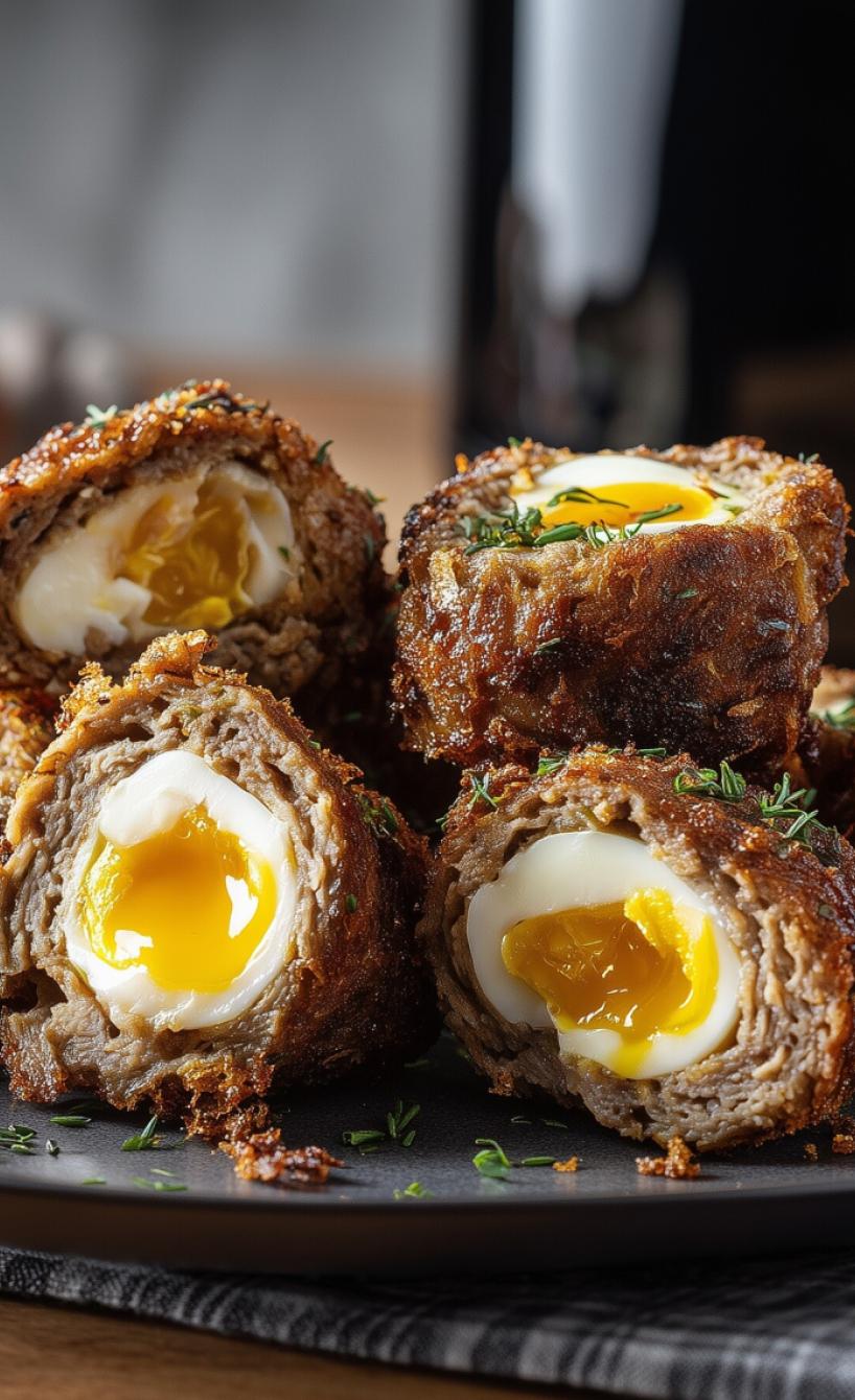 Goldbraune Vogelnester mit Hackfleisch