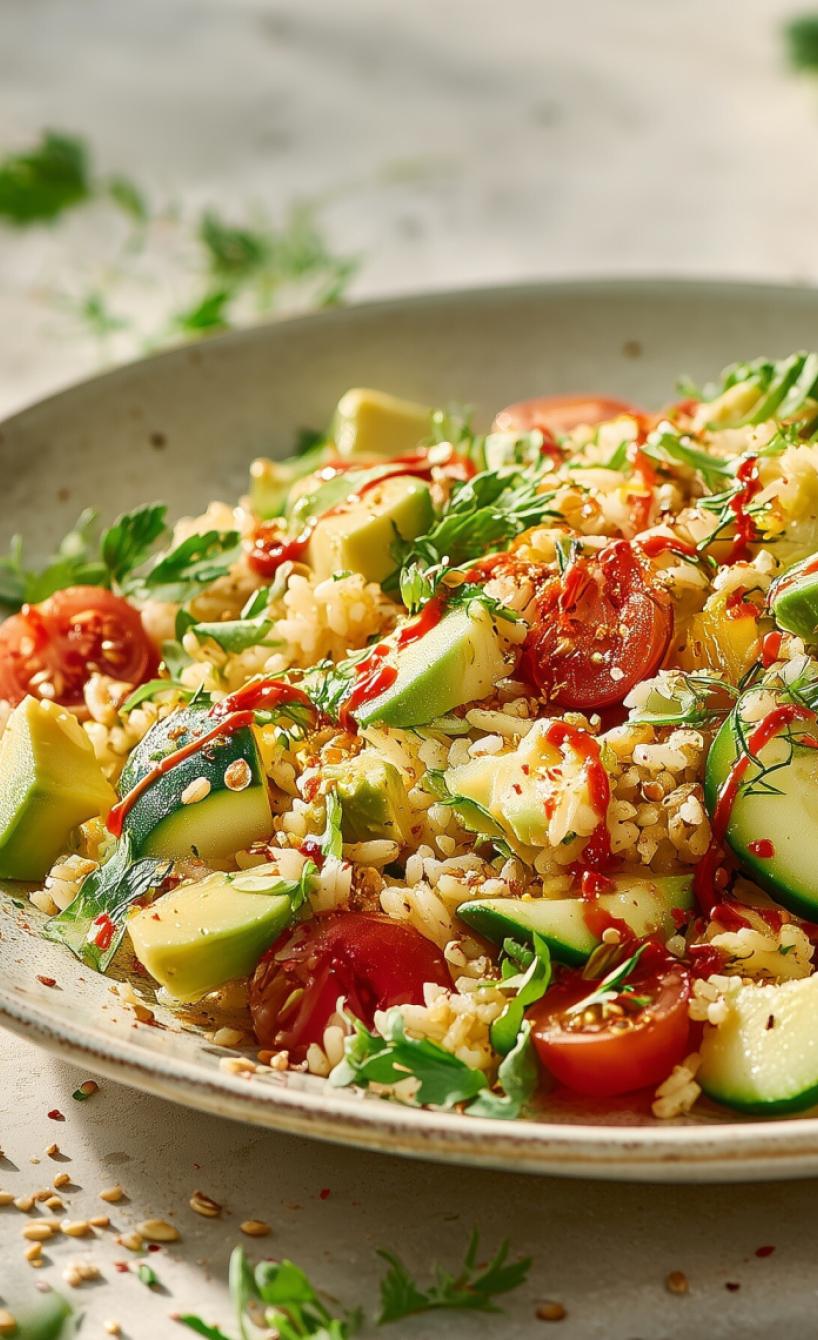 Crispy Reissalat mit Avocado