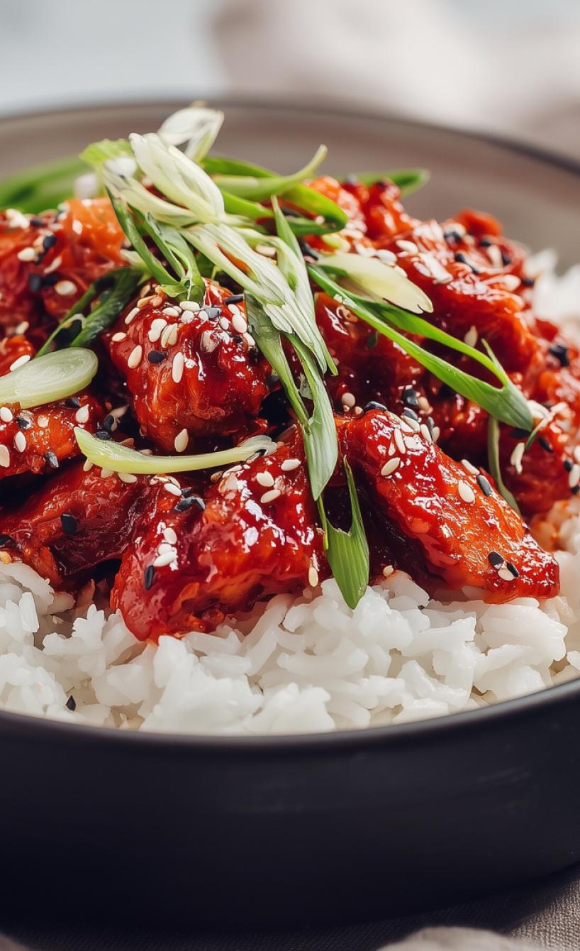 Gochujang Chicken mit Klebreis