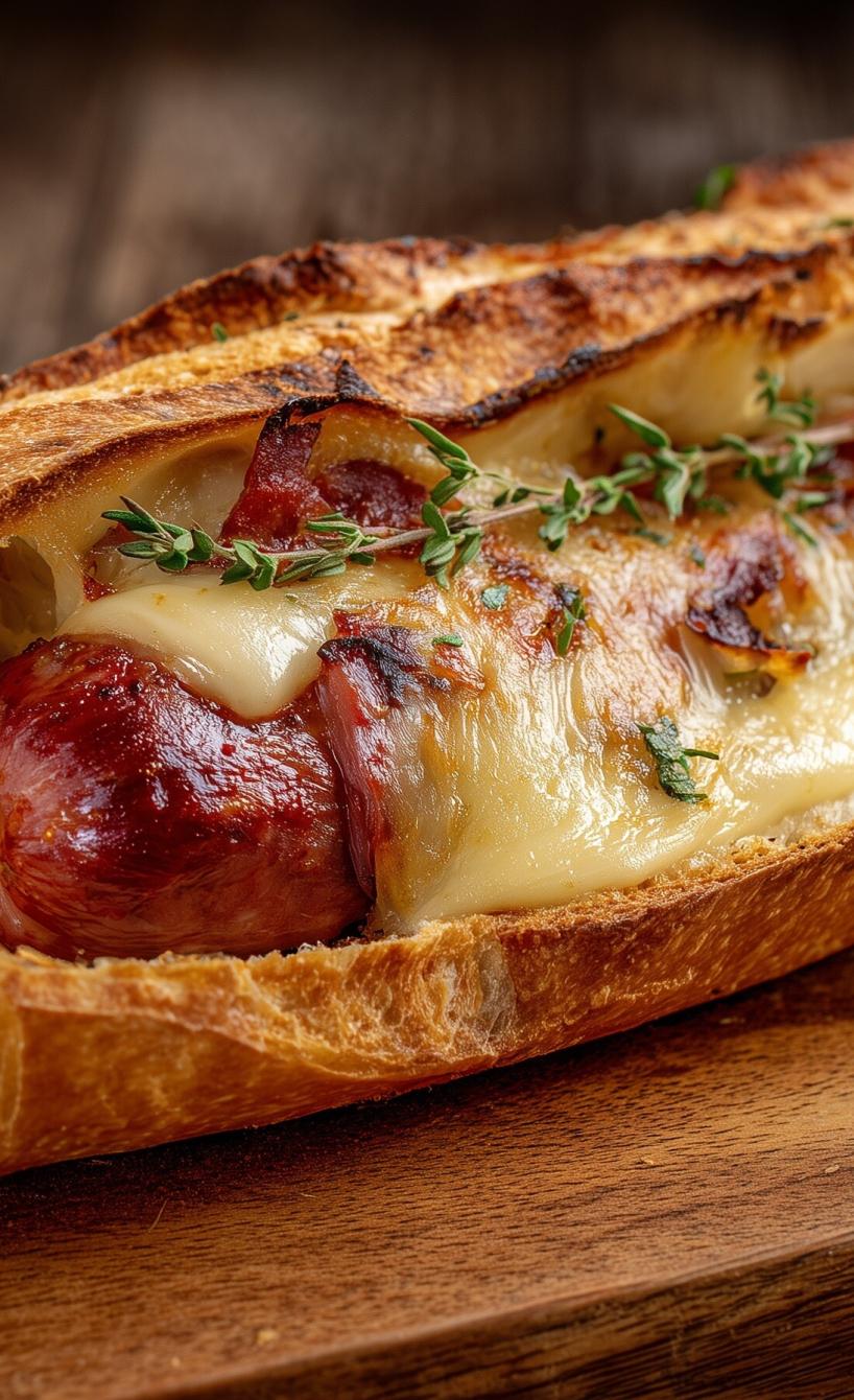 Gefülltes Baguette mit Raclettekäse