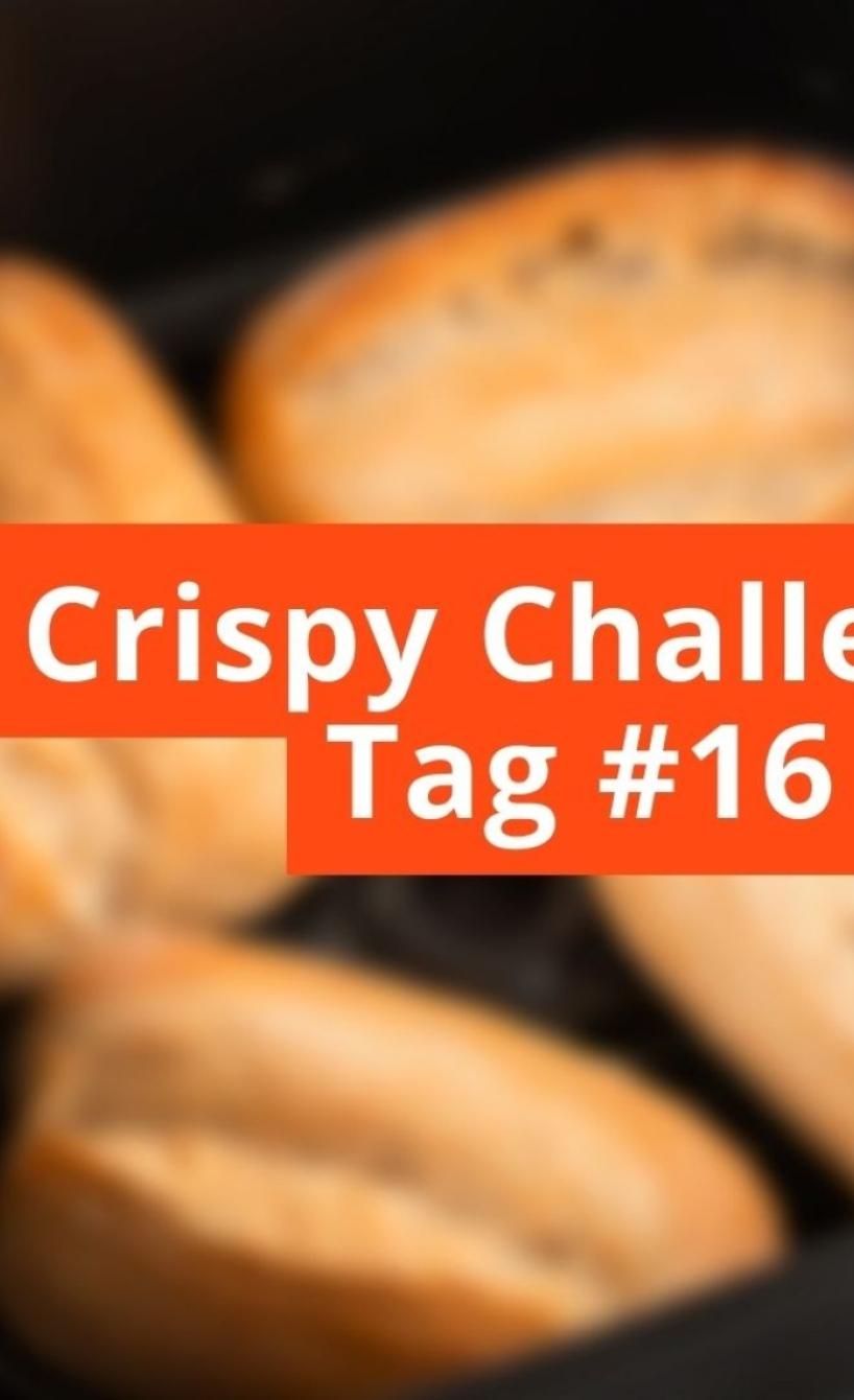 Unscharfes Bild mit Schriftzug Crispy Challange Tag #16