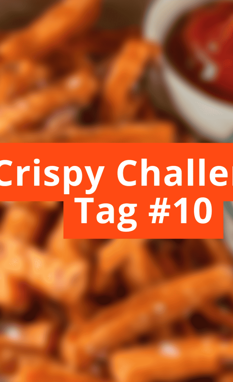 Unscharfes Bild mit Schriftzug Crispy Challange Tag #10