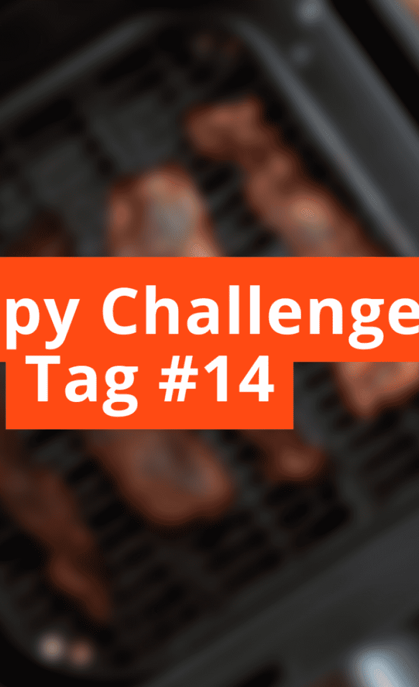 Unscharfes Bild mit Schriftzug Crispy Challange Tag #14