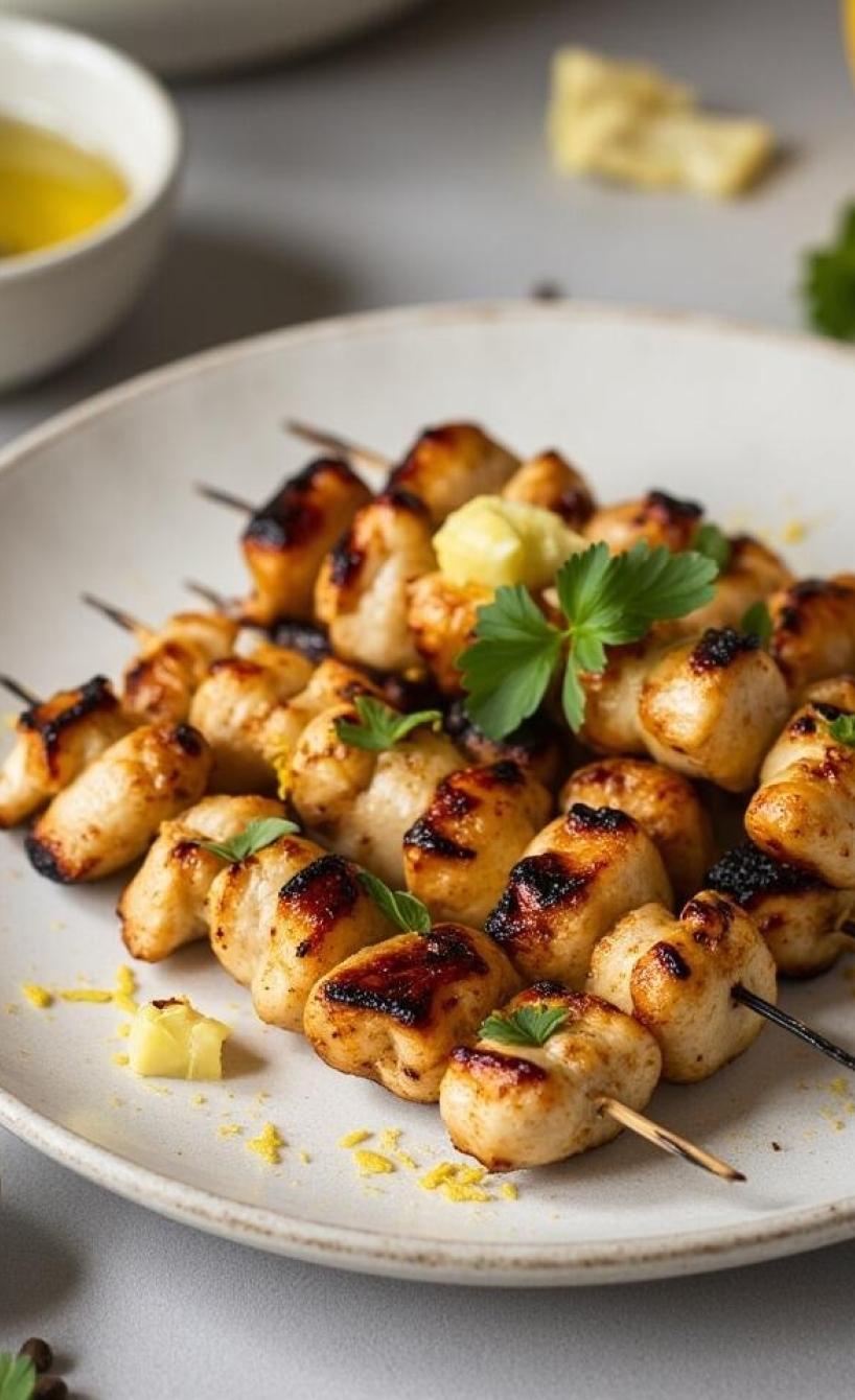 Hähnchenspieße in Knoblauch-Zitronen-Marinade