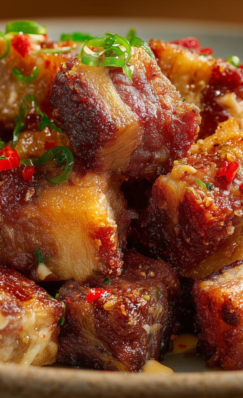 Frittierte Schweinhäppchen mit Chili-Mayonnaise