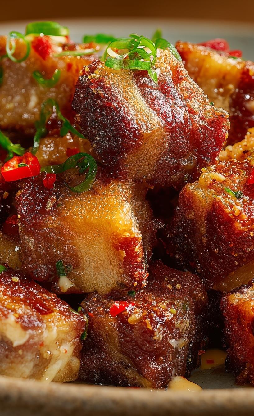 Frittierte Schweinhäppchen mit Chili-Mayonnaise