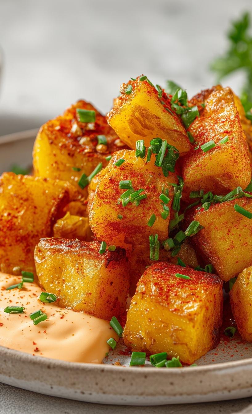 Knusprige Patatas Bravas mit Knoblauch-Mayonnaise